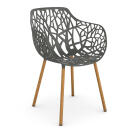 Fast Sessel FOREST, Aluminium / Iroko, Farbe: grau-metallic
