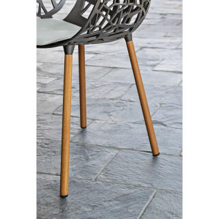 Fast Sessel FOREST, Aluminium / Iroko, Farbe: taupe