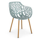 Fast Sessel FOREST, Aluminium / Iroko, Farbe: hellblau