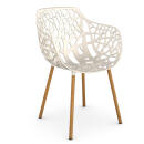 Fast Sessel FOREST, Aluminium / Iroko, Farbe: cremeweiß