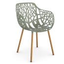 Fast Sessel FOREST, Aluminium / Iroko, Farbe: grüner Tee