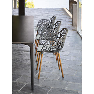 Fast Sessel FOREST, Aluminium / Iroko, Farbe: dunkelblau