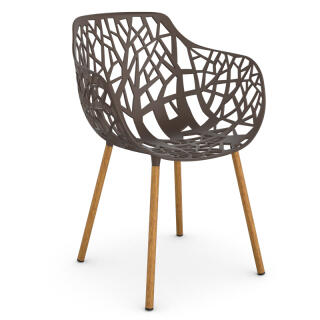 Fast Sessel FOREST, Aluminium / Iroko, Farbe: maracuja
