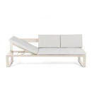 klink/Carma Sofa Liege MALLORCA, rechts und links verstellbar, Aluminium, sand, inkl. Kissen
