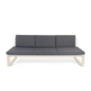 klink/Carma Sofa Liege MALLORCA, rechts und links verstellbar, Aluminium, sand, inkl. Kissen dunkelgrau
