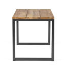 klink / Carma Teak-Tisch BOARD, Edelstahl anthrazit / Teakplanken gebürstet, 180 x 90 cm