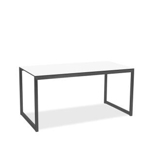 klink / Carma HPL-Tisch BOARD, Edelstahl anthrazit / HPL, Farbe: weiß, 180 x 90 cm