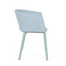Fast Sessel RIA mit gesteppter Rückenlehne, Aluminium / Outdoorstoff, hellblau / Solids Mineral