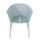 Fast Sessel RIA mit gesteppter Rückenlehne, Aluminium / Outdoorstoff, hellblau / Solids Mineral
