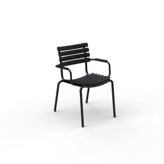 Houe Sessel RECLIPS mit Alu-Armlehnen, Alumnium / receycelter Kunststoff, schwarz
