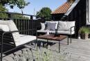Houe AVON Loungesofa 2-Sitzer, Stahl anthrazit / Sunbrella® Ash Heritage
