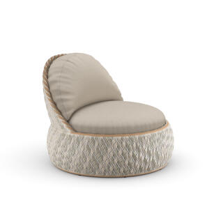 DEDON Lounge Chair / Sessel DALA, Aluminium / Kunststoffgeflecht, white / ibiza exkl. Polster