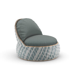 DEDON Lounge Chair / Sessel DALA, Aluminium / Kunststoffgeflecht, white / bahamas exkl. Polster