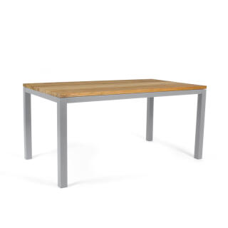 klink / Carma Teak-Tisch TORONTO, Aluminium / Teakplanken gebürstet, Gestell: metallic, 160 x 90 cm