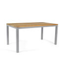 klink / Carma Old-Teak-Tisch TORONTO, Aluminium / Premium Teakholz, Gestell: metallic, 160 x 90 cm