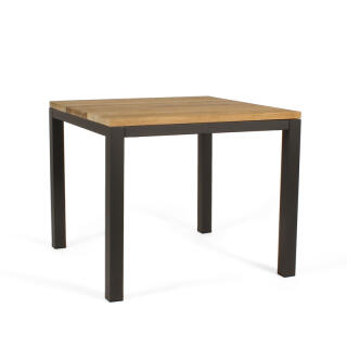 klink / Carma Teak-Tisch TORONTO, Aluminium / Teakplanken gebürstet, Gestell: marrone, 90 x 90 cm