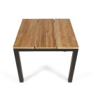 klink / Carma Teak-Tisch TORONTO, Aluminium / Teakplanken gebürstet, Gestell: marrone, 90 x 90 cm