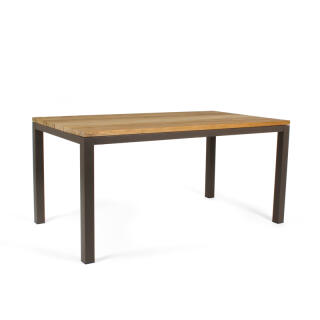 klink / Carma Teak-Tisch TORONTO, Aluminium / Teakplanken gebürstet, Gestell: marrone, 160 x 90 cm