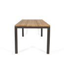 klink / Carma Teak-Tisch TORONTO, Aluminium / Teakplanken gebürstet, Gestell: marrone, 200 x 90 cm
