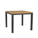 klink / Carma Teak-Tisch TORONTO, Aluminium / Teakplanken gebürstet, Gestell: anthrazit, 90 x 90 cm