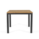 klink / Carma Teak-Tisch TORONTO, Aluminium / Teakplanken gebürstet, Gestell: anthrazit, 90 x 90 cm