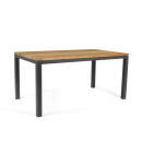 klink / Carma Teak-Tisch TORONTO, Aluminium / Teakplanken gebürstet, Gestell: anthrazit, 160 x 90 cm