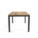 klink / Carma Teak-Tisch TORONTO, Aluminium / Teakplanken gebürstet, Gestell: anthrazit, 160 x 90 cm