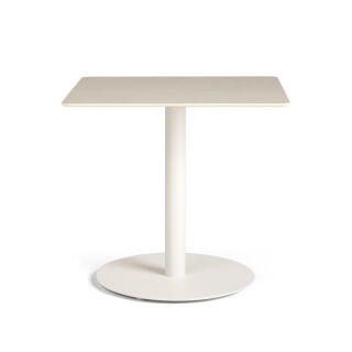 Tribu Tisch T-TABLE LOW DINING 90 x 90 cm, pulverbeschichteter Stahl / Keramik, weiß / linen