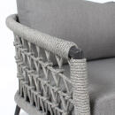 klink / Carma Loungesofa 2-Sitzer PACIFIC inkl. Kissen, Aluminium / Rope, Farbe: anthrazit / grau