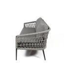 klink / Carma Loungesofa 3-Sitzer PACIFIC inkl. Kissen, Aluminium / Rope, Farbe: anthrazit / grau