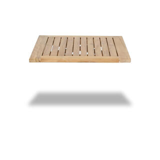 Teakholz-Tischplatte MARE, 60  x 80 cm, breite Querlattung, Premium Teakholz
