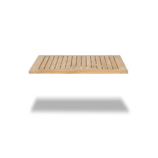 Teakholz-Tischplatte MARE, 80  x 80 cm, breite Querlattung, Premium Teakholz