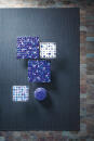 Paola Lenti Outdoor Beistelltisch BLOOM 43x43x40cm, Edelstahlt matt lackiert / gebranntes Steinzeug mit Glasdekor