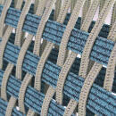 Paola Lenti Gartensessel TELAR, Edelstahl matt lackiert / Rope Corda (100% polyolefin), blau / grün