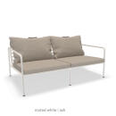 Houe AVON Loungesofa 2-Sitzer, Stahl muted white / Sunbrella® Heritage verschiedene Farben