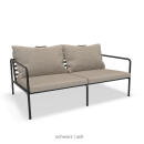 Houe AVON Loungesofa 2-Sitzer, Stahl schwarz / Sunbrella® Heritage verschiedene Farben
