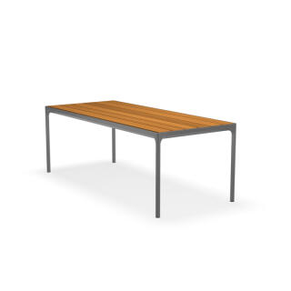 HOUE Tisch FOUR, Aluminium / Bambus, 210 x 90 cm