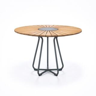 HOUE Tisch CIRCLE mit Graniteinlage, Aluminium anthrazit / Bambus, Ø 110 cm