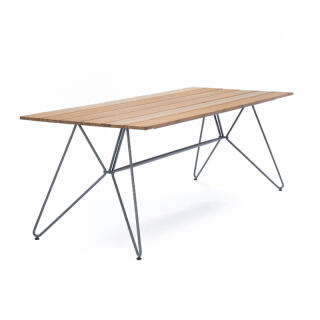 Houe Tisch SKETCH, Stahl grau / Bambus, 220 x 88 cm