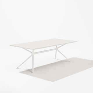 Fast Tisch MOAI 220 x 100 cm, Aluminium lackiert in Farbe 17-weiß