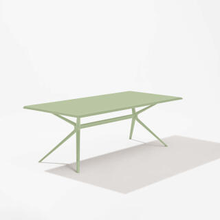 Fast Tisch MOAI 290 x 100 cm, Aluminium lackiert in Farbe 19-Grüner Tee