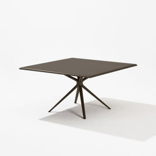 Fast Tisch MOAI, 140 x 140 cm, Aluminium lackiert in Farbe 18- dunkelbraun