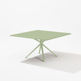 Fast Tisch MOAI, 140 x 140 cm, Aluminium lackiert in Farbe 19-Grüner Tee