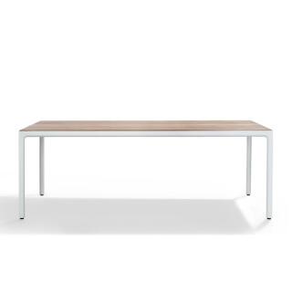 Tribu Teak-Tisch ILLUM, Aluminium white / Teakholz, 267 x 100 cm