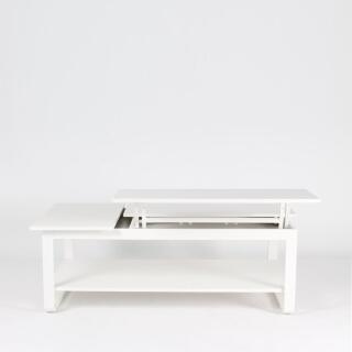 klink / Carma Sofatisch LAZY mit aufklappbarer Platte, Aluminium, 130 x 80 cm, weiß