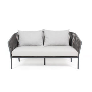 klink / Carma 2-Sitzer Sofa STRIPE LOUNGE, Alu anthrazit / String-Flex, inkl. Kissen (100 % Polyester)