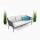 klink / Carma 3-Sitzer Sofa STRIPE LOUNGE, Alu anthrazit / String-Flex, inkl. Kissen (100 % Polyester)