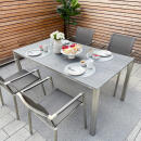 klink / Carma Keramik-Tisch FORTE, Edelstahl / Keramik, Farbe:  matt grau,160 x 90 cm