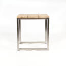 klink / Carma Tisch BOARD, 70 x 70 cm, Edelstahl / Teakplanken geschliffen