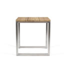 klink / Carma Teak-Tisch BOARD, Edelstahl / Teakplanken gebürstet, 70 x 70 cm